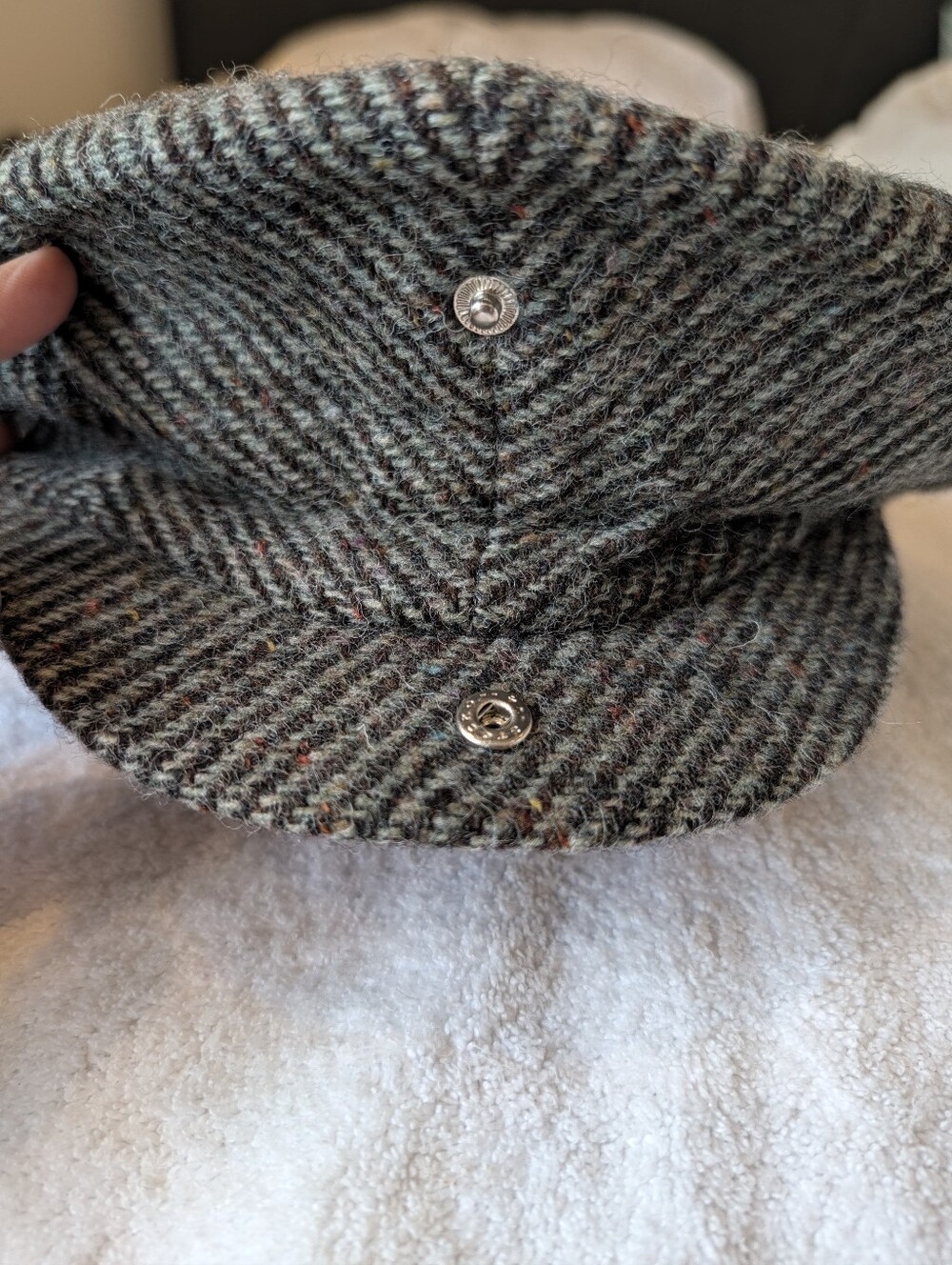 VTG Hats of Ireland Donegal Tweed Wool Newsboy Cap Size 7 1/2 61 8 Panel